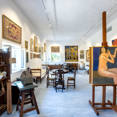 Άποψη από το σπίτι-ατελιέ του Νίκου Νικολάου στην Αίγινα