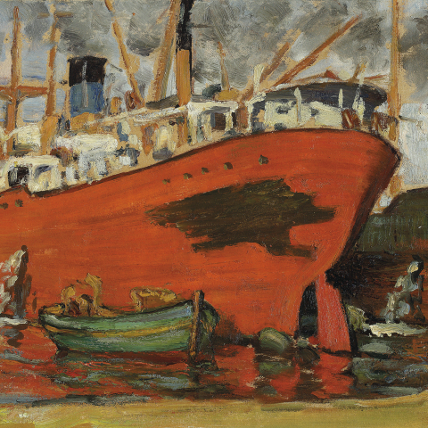 Μιχαήλ Αξελός, Το κόκκινο λίμπερτυ, 1951. Συλλογή της Τράπεζας της Ελλάδος