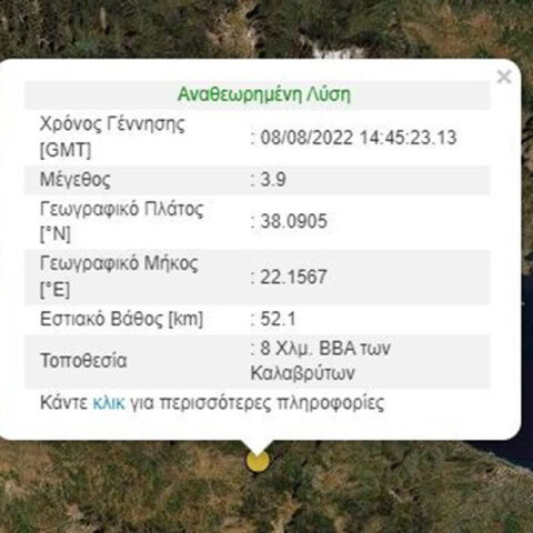 Σεισμός τώρα στα Καλάβρυτα - Η λύση του Γεωδυναμικού Ινστιτούτου