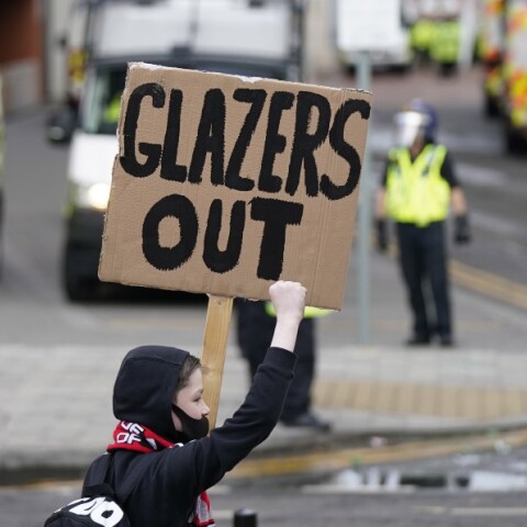 Διαμαρτυρία οπαδών της Γιουνάιτεντ κατά των Γκλέιζερς