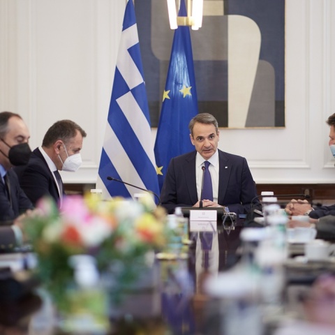 Συνεδρίαση ΚΥΣΕΑ υπό τον Κυριάκο Μητσοτάκη στο Μέγαρο Μαξίμου