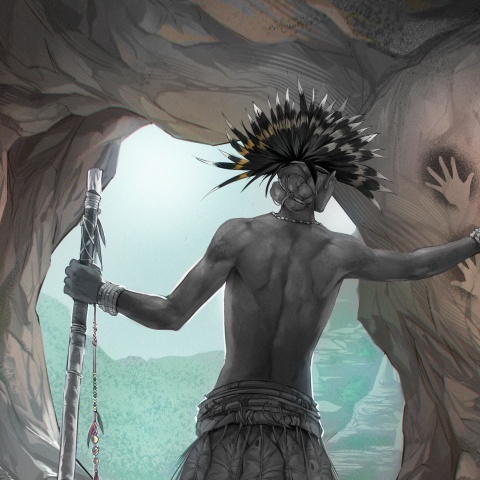 Άνθρωπος των σπηλαίων μετά από ακρωτηριασμό ποδιού