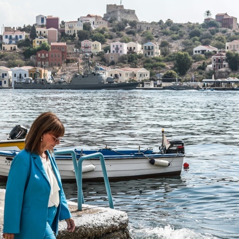 Η Πρόεδρος της Δημοκρατίας, Κατερίνα Σακελλαροπούλου, στο Καστελόριζο