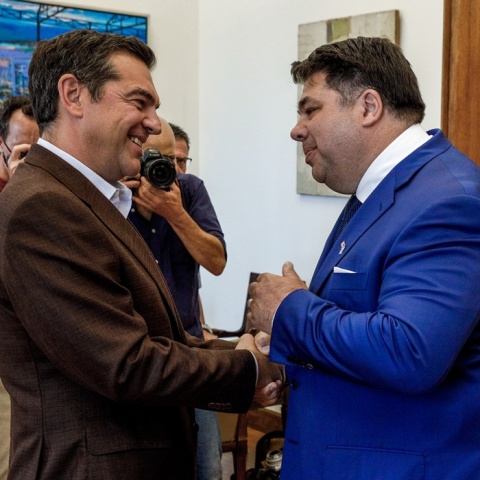 Αλέξης Τσίπρας - Τζορτζ Τσούνης σε εγκάρδια συνάντηση