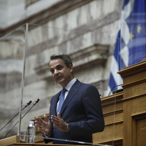 Ο πρωθυπουργός, Κυριάκος Μητσοτάκης, στη Βουλή