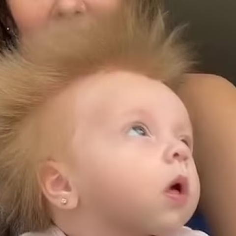 Μία μητέρα και το ηλικίας 10 εβδομάδων μωρό της έγιναν viral στο TikTok, καθώς τα μαλλιά του παιδιού πετάνε προς κάθε κατεύθυνση.