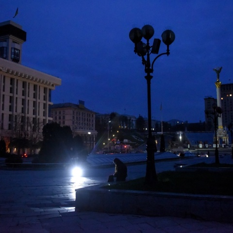 Κτήρια στο Κίεβο χωρίς φωτισμό