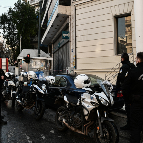 Αστυνομικοί στην  στην οδό Αγίου Μελετίου