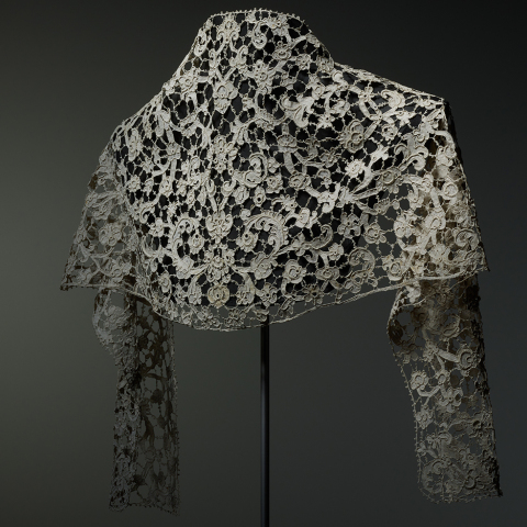 Δαντελένιο μαντήλι φτιαγμένο με βελόνα. Ιταλία, περ. 1700. Textilmuseum St. Gallen. Δωρεά του John Jacoby, 1954. © Michael Rast / Bard Graduate Center