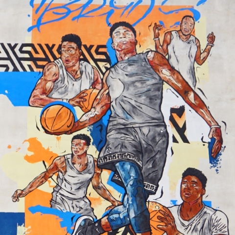 Ο street artist Same84, σε συνεργασία με τη Νike, φιλοτέχνησε το 2019 την τοιχογραφία με τους Antetokounbros λίγο πριν την έναρξη του Παγκοσμίου Κυπέλλου Μπάσκετ