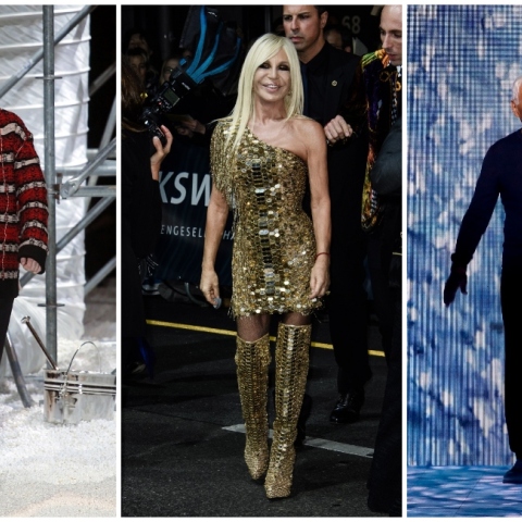 Από αριστερά: Raf Simons, Donatella Versace και Giorgio Armani. 