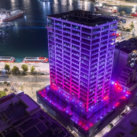 Φωταγώγηση του Πύργου Πειραιά 