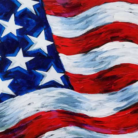 Η σημαία των ΗΠΑ ζωγραφισμένη με ακρυλικά από την Galina Victoria