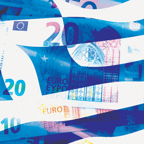 Ελληνική σημαία και χρήματα