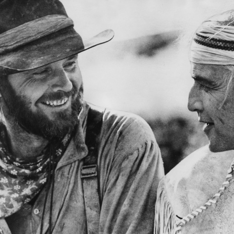 Ο Τζακ Νίκολσον και ο Μάρλον Μπράντο στην ταινία «Οι φυγάδες του Μιζούρι» του 1975