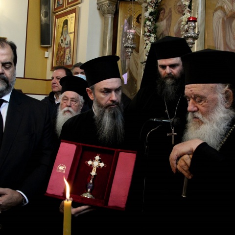 Πραγματοποιήθηκε ο αγιασμός του ανακαινισμένου Ιερού Ναού Ευαγγελισμού της Θεοτόκου, δωρεά του εφοπλιστή Νικόλαου Πατέρα, στη μνήμη της αδελφής του. 