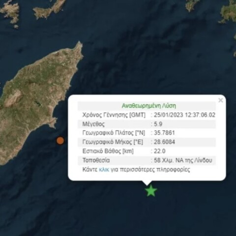 Σεισμός τώρα στη Ρόδο