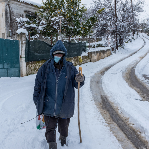Χιονόπτωση στην Εύβοια