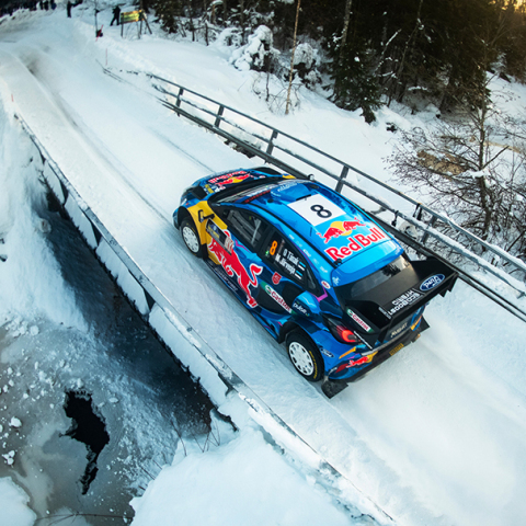 Στιγμιότυπο από το Ράλλυ Σουηδίας. 