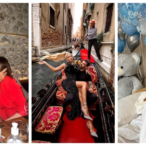 Χριστίνα Μπόμπα και Σάκης Τανιμανίδης, Ιωάννα Τούνη και Δημήτρης Αλεξάνδρου και Ελένη Φουρέιρα με τον γιο της 