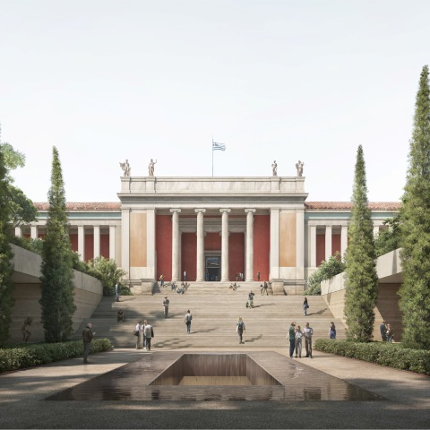 Εθνικό Αρχαιολογικό Μουσείο, άποψη της πρότασης Chipperfield - Τομπάζη