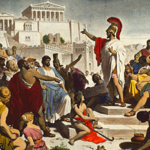 Ο Περικλής αγορεύων στην Πνύκα, τοιχογραφία του Philipp von Foltz