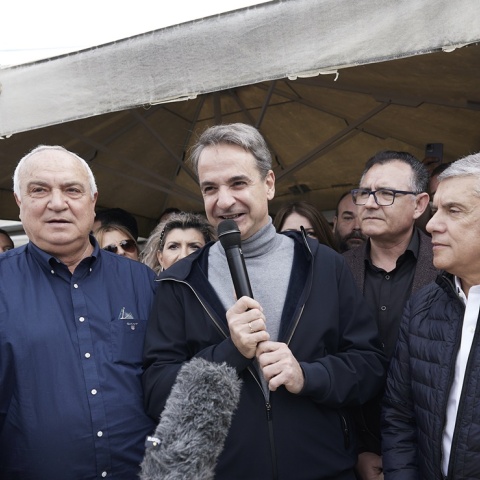 Ο Κυριάκος Μητσοτάκης στη Λάρισα