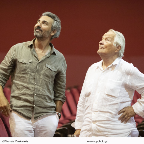 Ο διάσημος σκηνοθέτης Πέτερ Στάιν και ο καλλιτεχνικός διευθυντής του ΔΘΠ Λευτέρης Γιοβανίδης