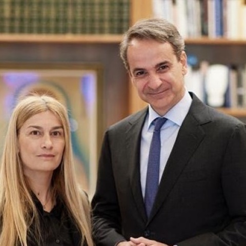 Η Σέβη Αμανατίδου - Βολουδάκη με τον Κυριάκο Μητσοτάκη