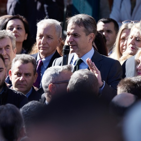 Ο Κυριάκος Μητσοτάκης στον Γέρακα