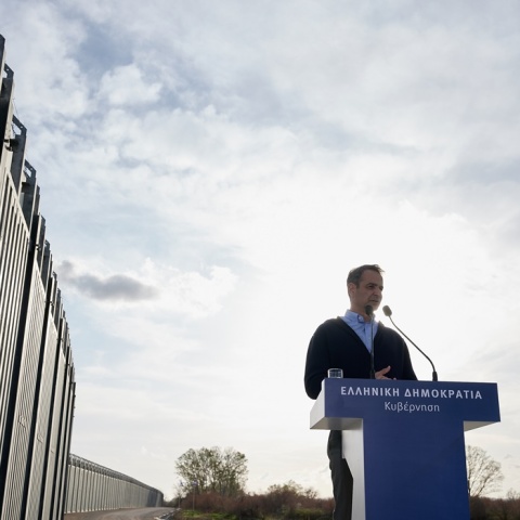 Ο Κυριάκος Μητσοτάκης στον Έβρο για το έργο επέκτασης του φράχτη