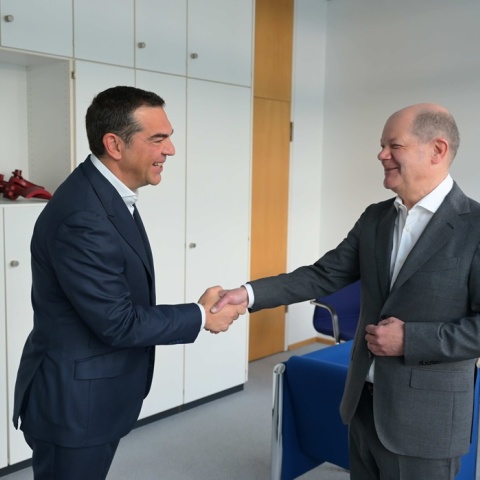 Ο Αλέξης Τσίπρας με τον Όλαφ Σολτς