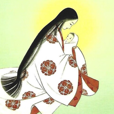 H Γιαπωνέζα Παναγία και το παιδί της - Μία από τις δημοφιλέστερες χριστουγεννιάτικες κάρτες δημιουργημένη από Γιαπωνέζα καλόγρια 