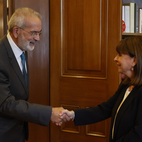 Ο Ιωάννης Σαρμάς και η Κατερίνα Σακελλαροπούλου