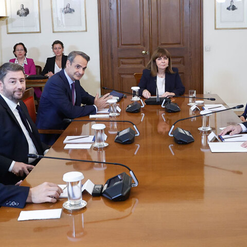 Εκλογές 2023: Σύσκεψη των πολιτικών αρχηγών στο Προεδρικό Μέγαρο υπό την Πρόεδρο της Δημοκρατίας Κατερίνα Σακελλαροπούλου