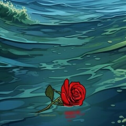 Το σκίτσο του Αρκά με ένα κόκκινο τριαντάφυλλο στα κύματα για το ναυάγιο στην Πύλο
