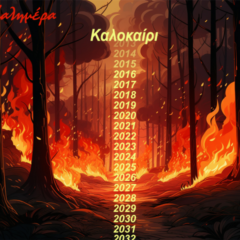 Νέο σκίτσο του Αρκά για τις πυρκαγιές