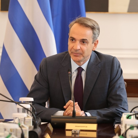 Ο Κυριάκος Μητσοτάκης κατά την εισήγηση του στο Υπουργικό Συμβούλιο