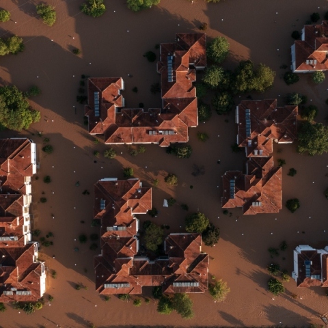 Πλημμυρισμένες εκτάσεις στη Γιάννουλη της Λάρισας,