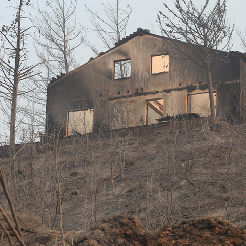 Καταστροφές απο την πυρκαγιά στην Αλεξανδρούπολη