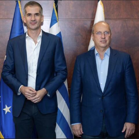 Συνάντηση του Υπουργού Προστασίας του Πολίτη, Γιάννη Οικονόμου, με τον Δήμαρχο Αθηναίων, Κώστα Μπακογιάννη