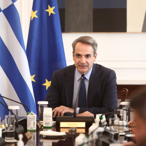 Ο Κυριάκος Μητσοτάκης στο υπουργικό συμβούλιο 