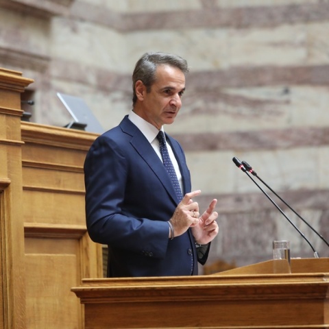 Ο Κυριάκος Μητσοτάκης στην Κοινοβουλευτική Ομάδα της Νέας Δημοκρατίας