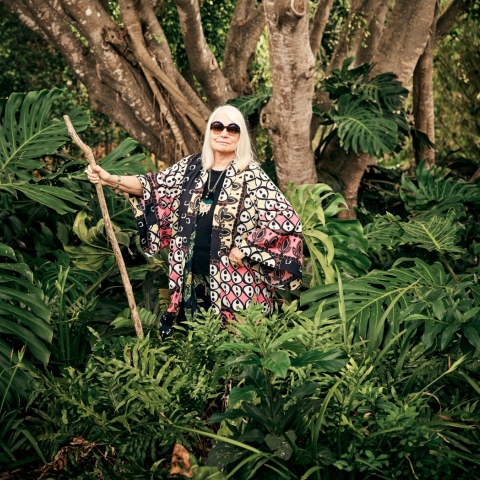 Η Helen Marden στο Golden Rock Inn στο Nevis, 2018