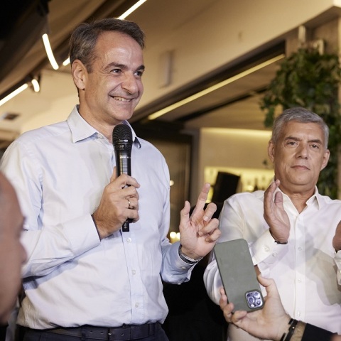 Ο Κυριάκος Μητσοτάκης με τον Κώστα Αγοραστό