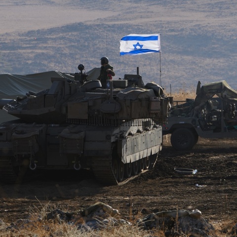 Σημαία του Ισραήλ πάνω σε τανκ