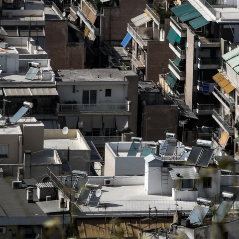 Κτίρια στην Αττική και λήψη από ψηλά