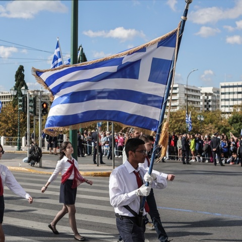 Στιγμιότυπο από παρέλαση για την 28η Οκτωβρίου