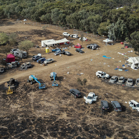 Ο χώρος του φεστιβάλ όπου διαπράχθηκαν φρικαλεότητες από τη Χαμάς στις 7 Οκτωβρίου