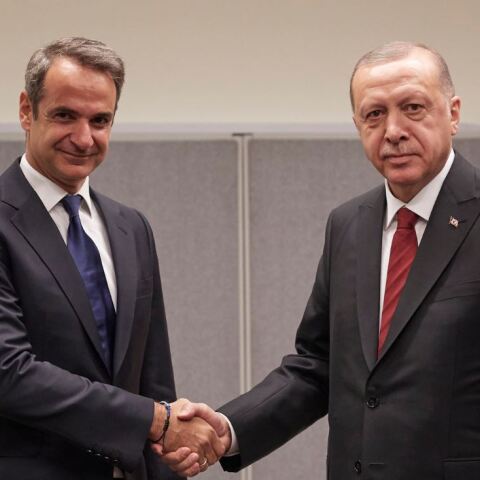Ο Κυριάκος Μητσοτάκης με τον Ρετζέπ Ταγίπ Ερντογάν